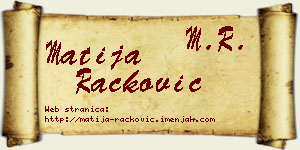 Matija Racković vizit kartica